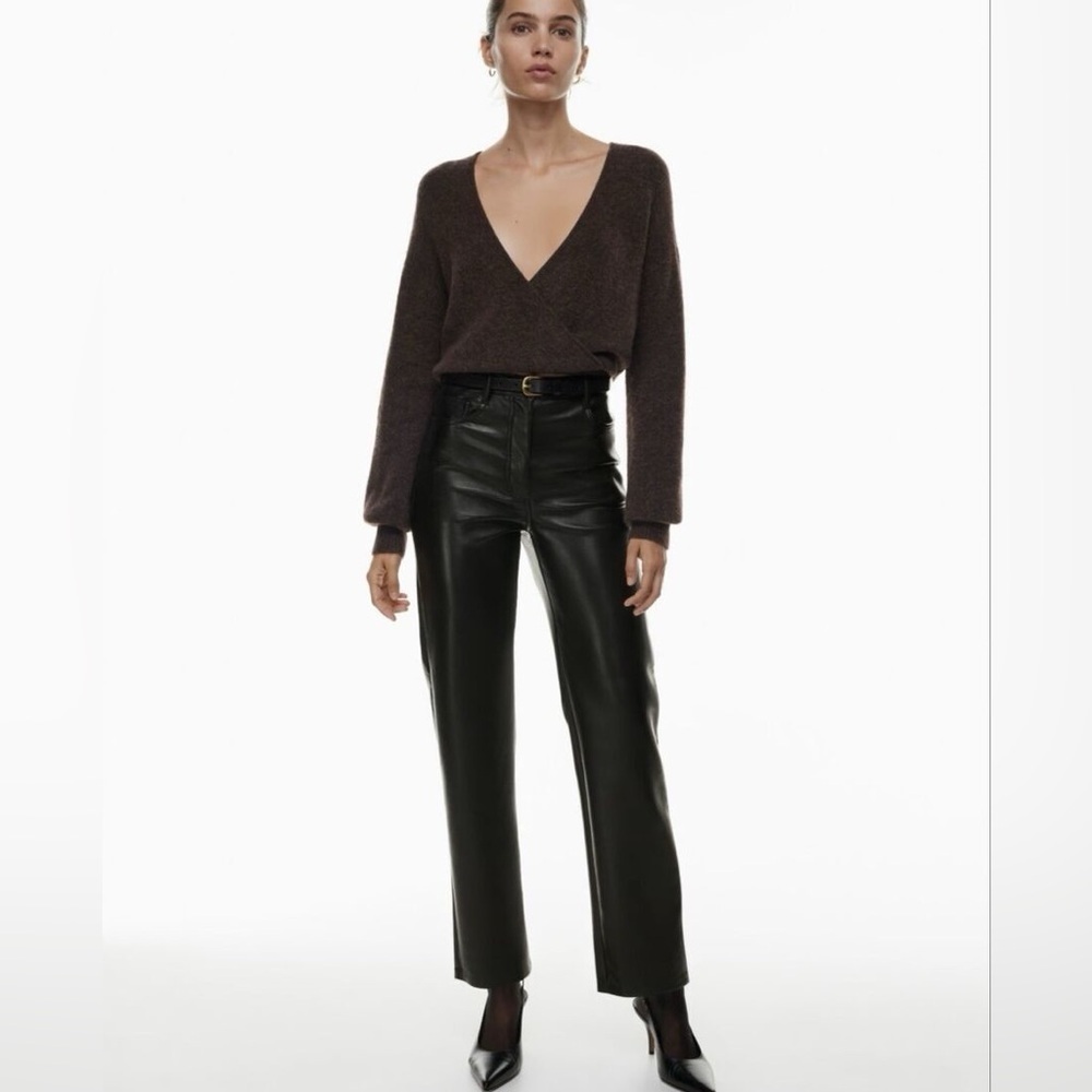 Wilfred The Melina Vegan Leather High Waisted Pants Black Womens 6